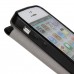 iPhone SE 5 5s - Genuine Leather Smart Window View Front Flip Stand Protective Phone Cover Case - Brown